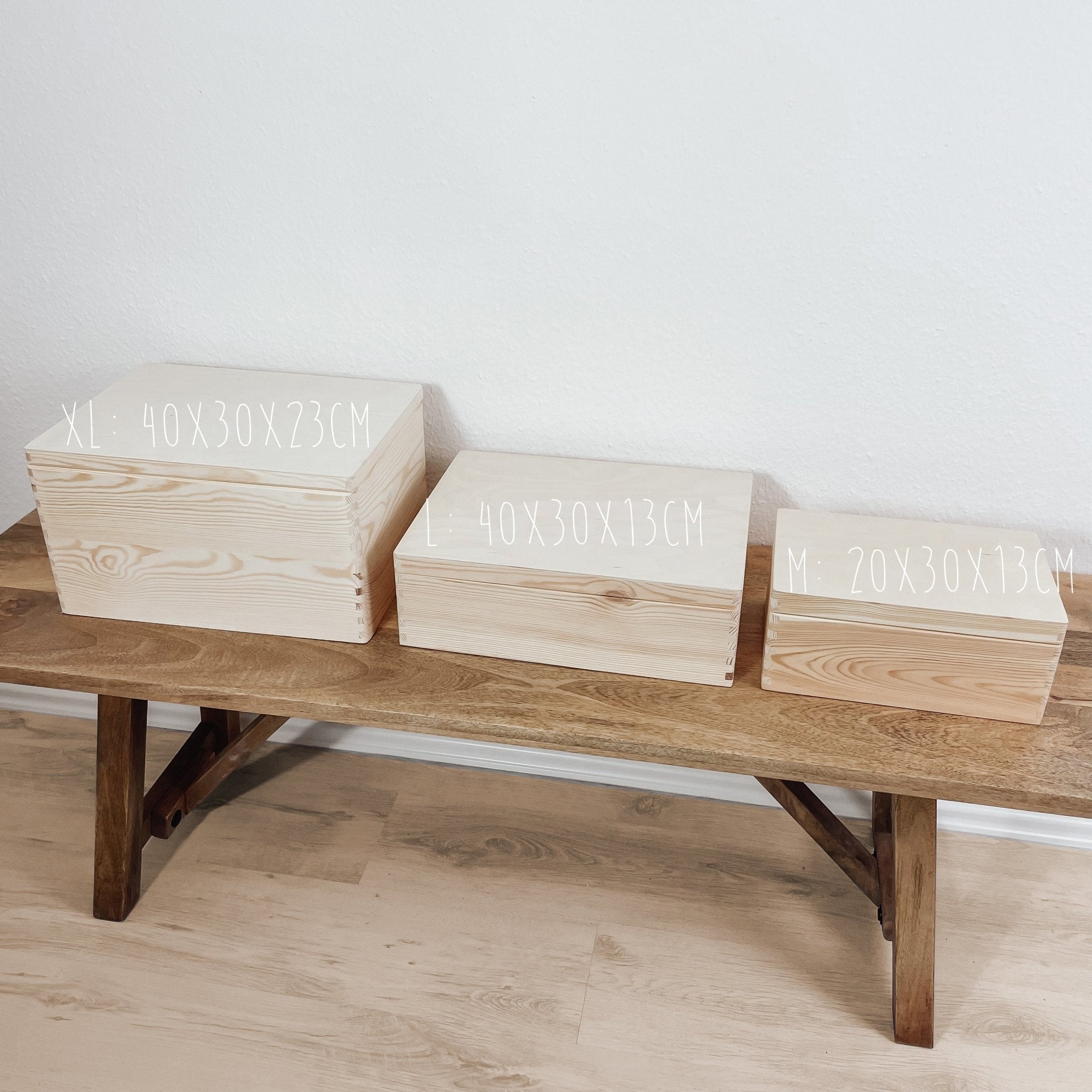 Erinnerungskiste Holz personalisiert - Blätterkränze - lyllevenn