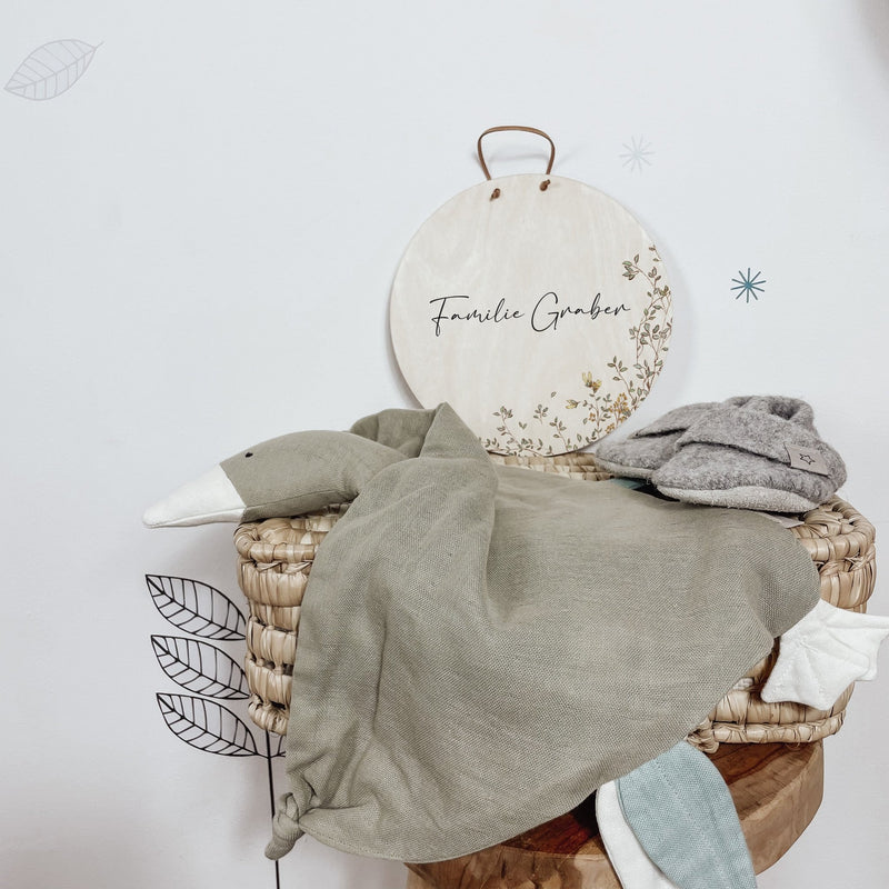 Familienschild | Türschild | Holz - FLORAL - lyllevenn-store