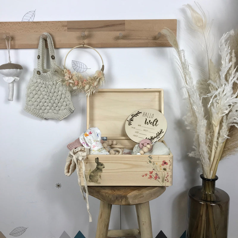 Holzkiste S, natur I WILDBLUMEN - lyllevenn-store