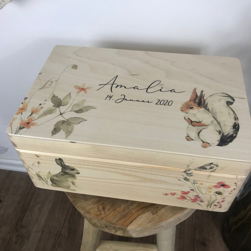 Holzkiste S, natur I WILDBLUMEN - lyllevenn-store