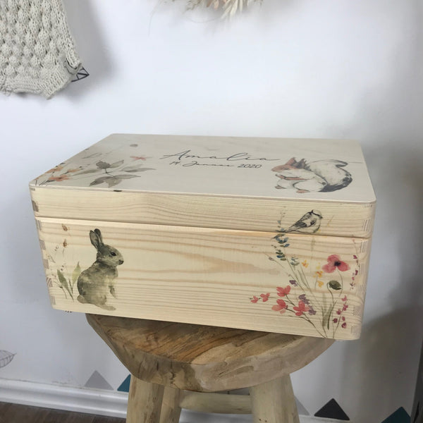 Holzkiste S, natur I WILDBLUMEN - lyllevenn-store