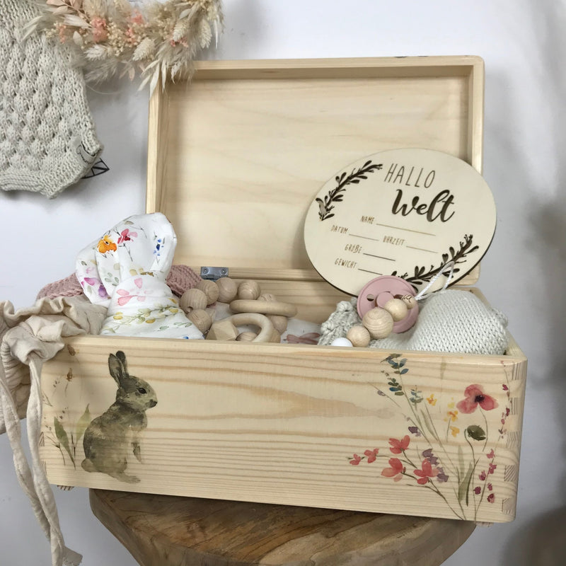 Holzkiste S, natur I WILDBLUMEN - lyllevenn-store