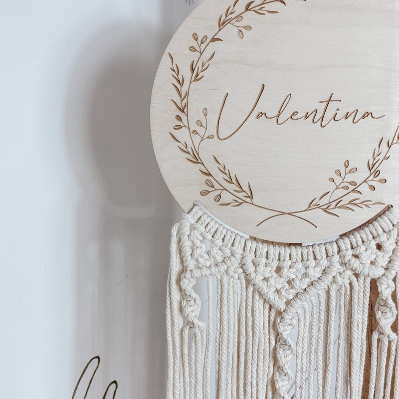 Holzschild | Personalisiert | MAKRAMEE | Auswahl | Haarspangen | Hochzeit - lyllevenn-store