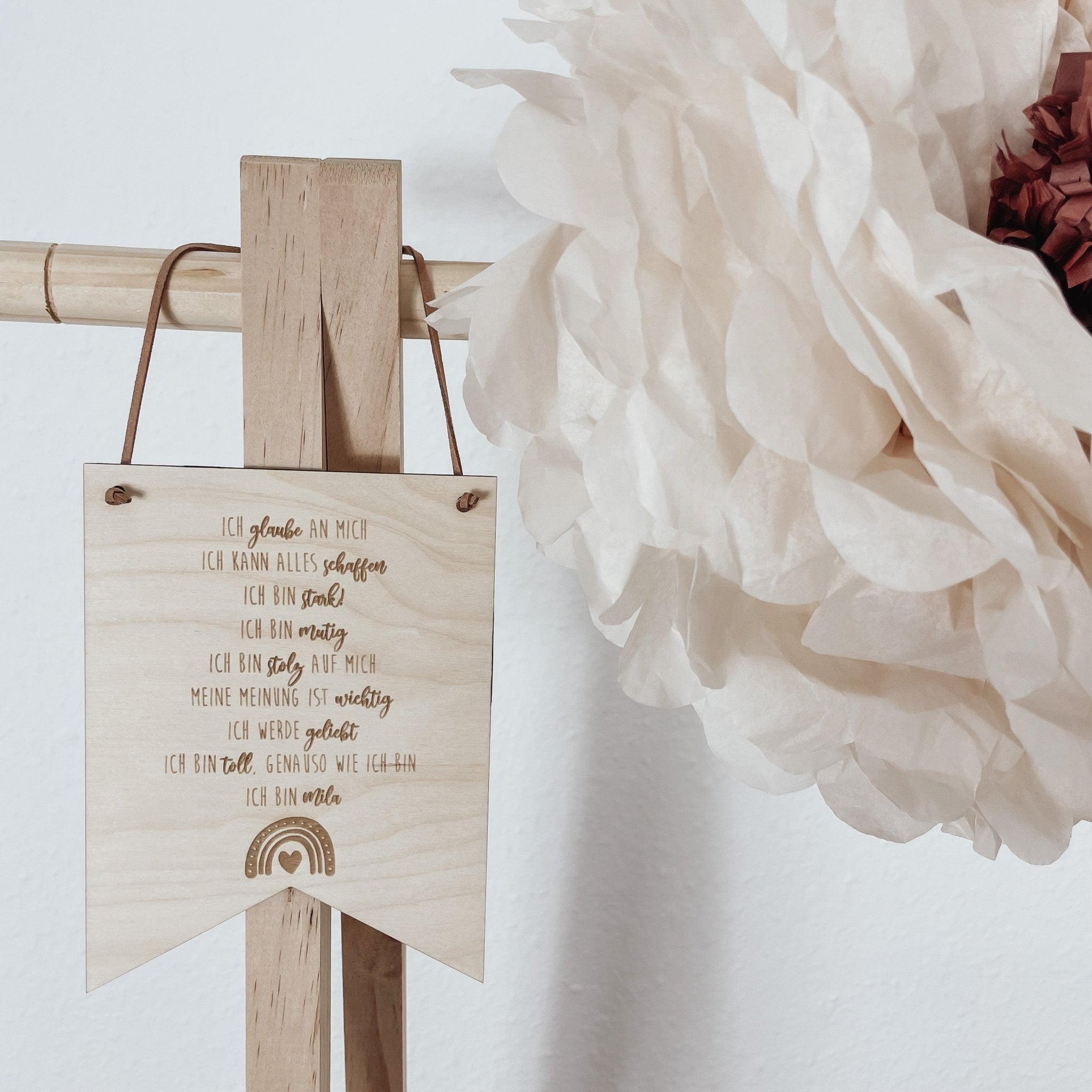 Holzwimpel - mit Motiven und positiven Affirmationen - lyllevenn