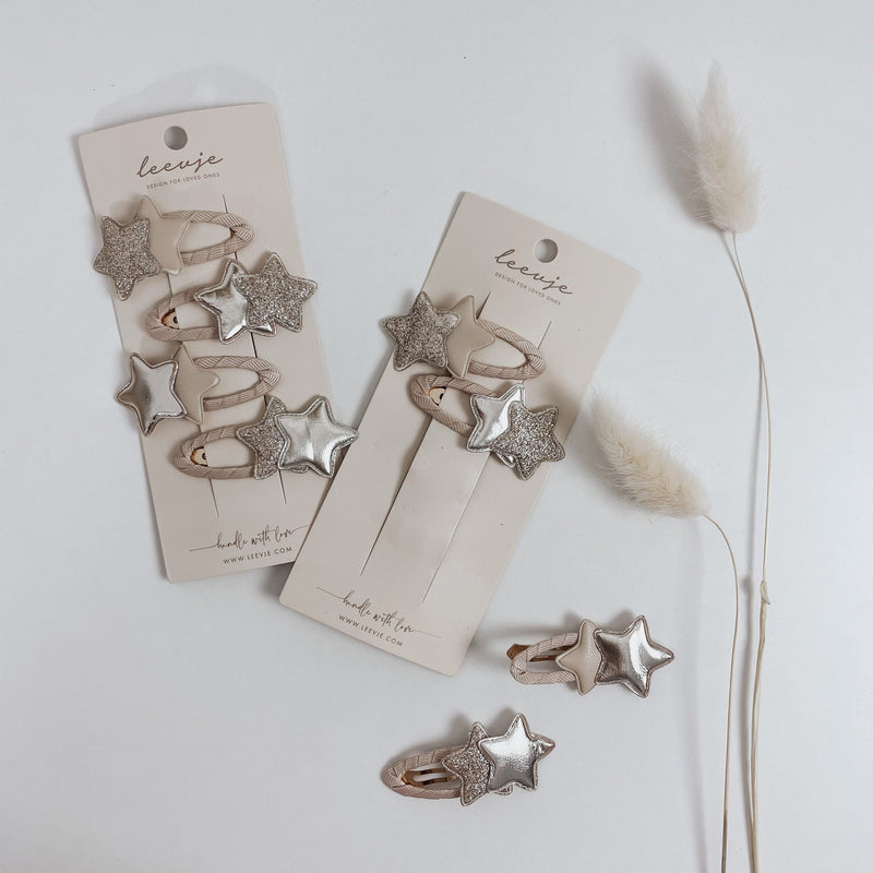 Kinder Haarspangen | festlich | Glitzersterne Duo-Star - lyllevenn-store