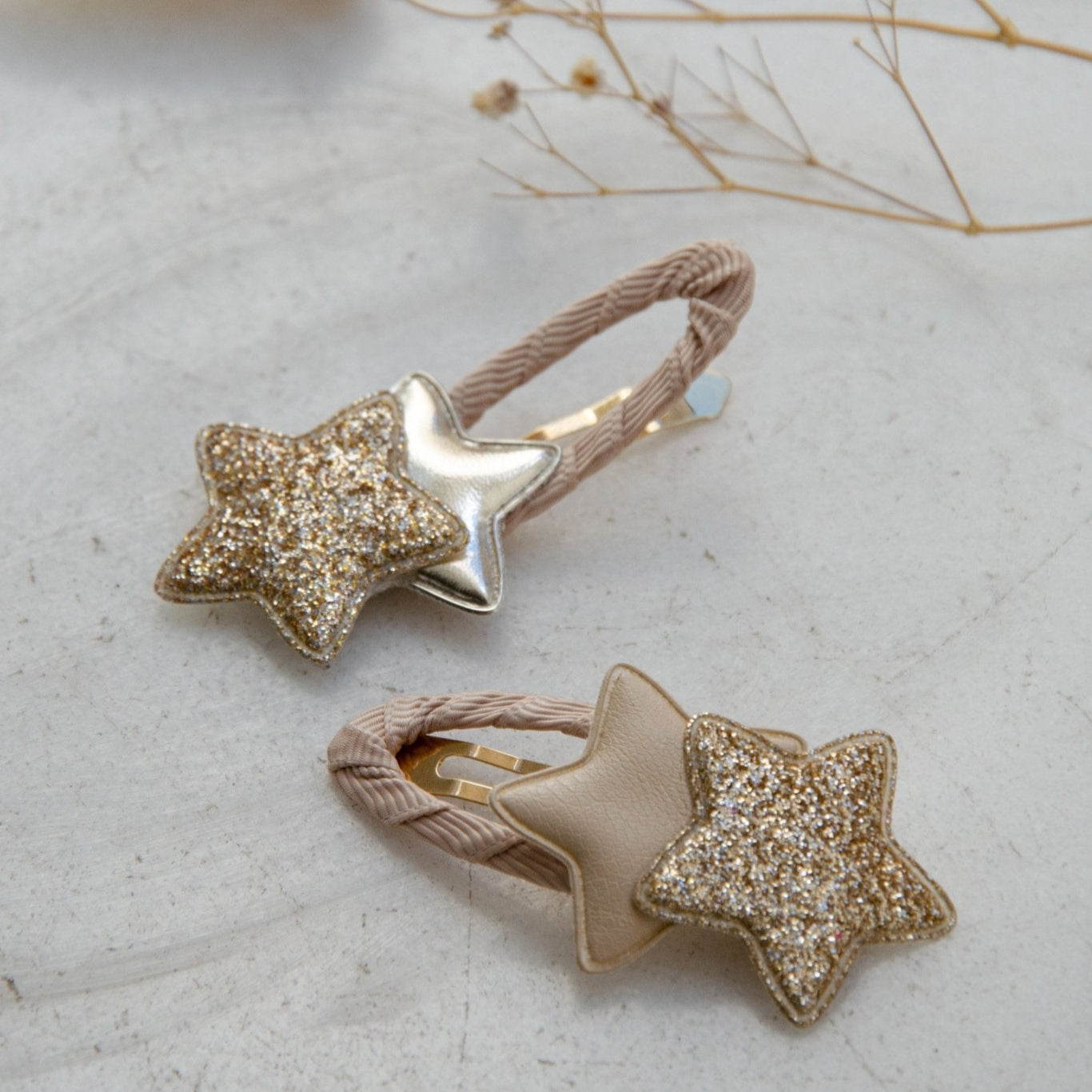 Kinder Haarspangen | festlich | Glitzersterne Duo-Star - lyllevenn-store