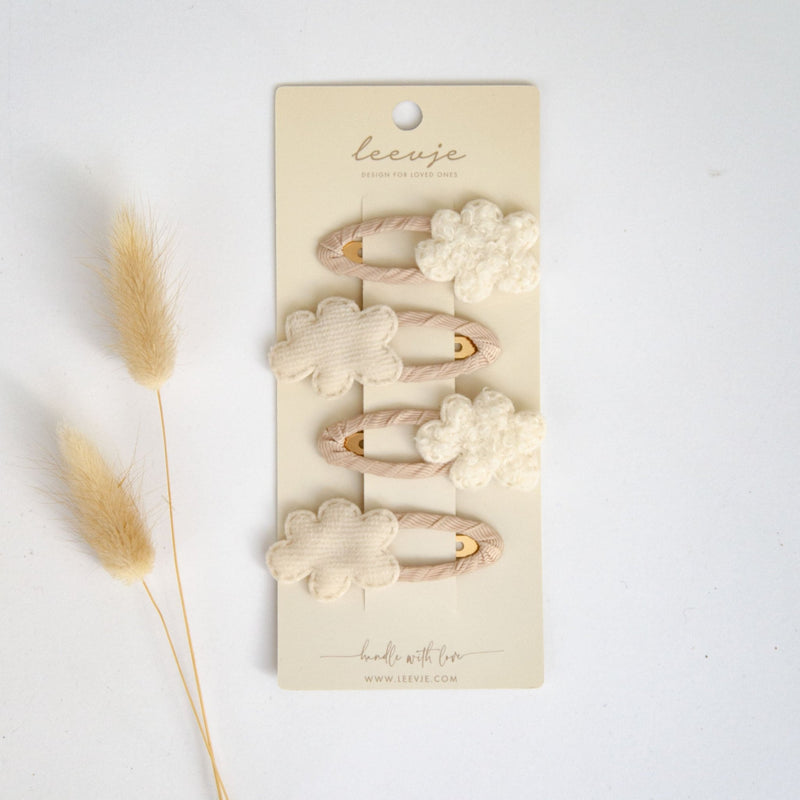 Kinder Haarspangen | Teddyplüsch | Cloud Clips - lyllevenn-store
