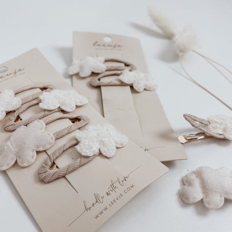 Kinder Haarspangen | Teddyplüsch | Cloud Clips - lyllevenn-store
