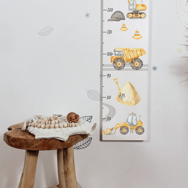 Kinder Messlatte | Holz | personalisierbar - BAUSTELLE - lyllevenn-store