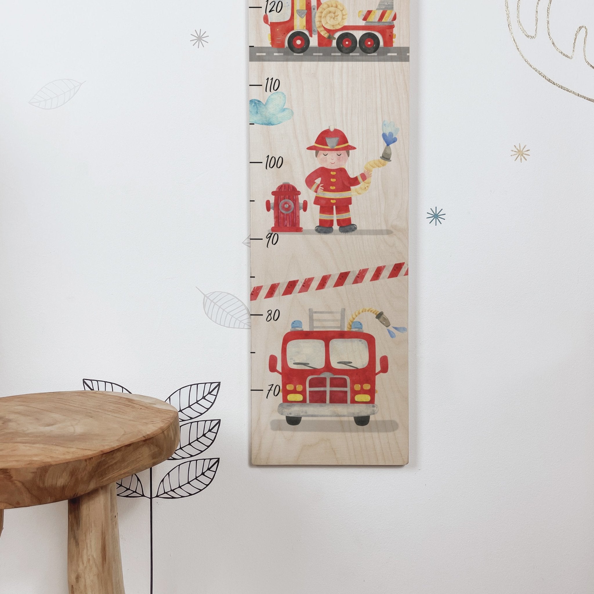 Kinder Messlatte | Holz | personalisierbar | zwei Varianten - FEUERWEHR - lyllevenn-store