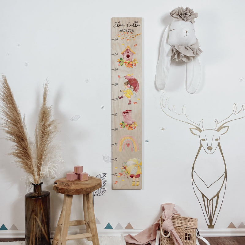 Kinder Messlatte | Holz | personalisierbar | zwei Varianten - KLEINER HERBST - lyllevenn-store