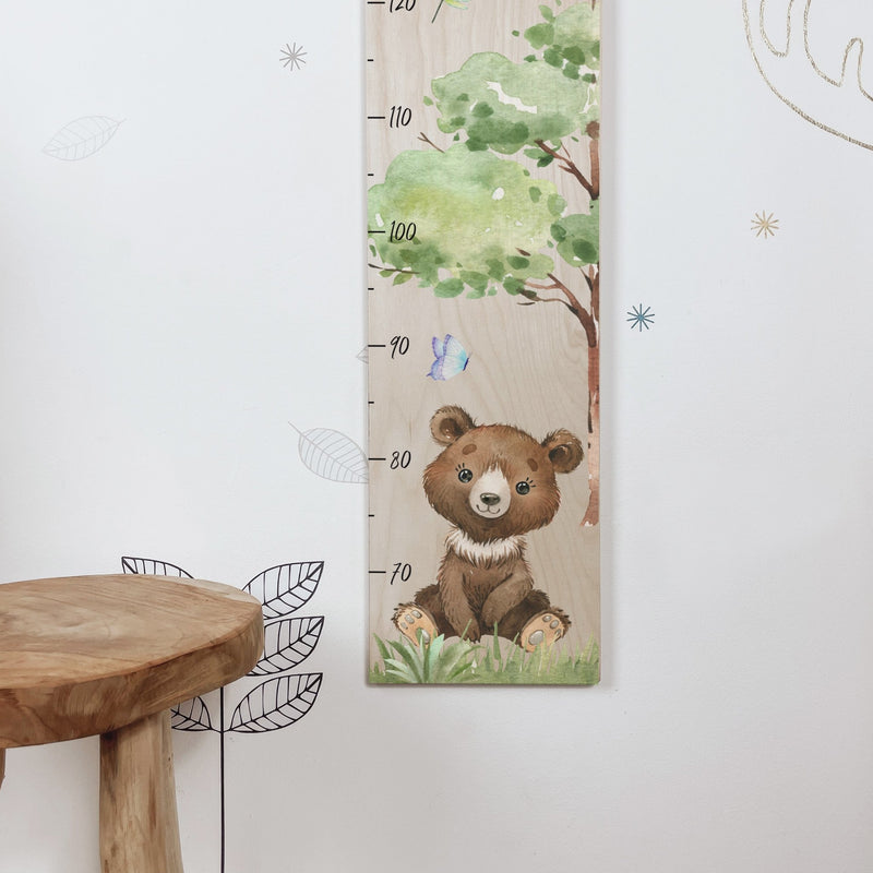 Kinder Messlatte | Holz | personalisierbar | zwei Varianten - WALDTIERE - lyllevenn-store