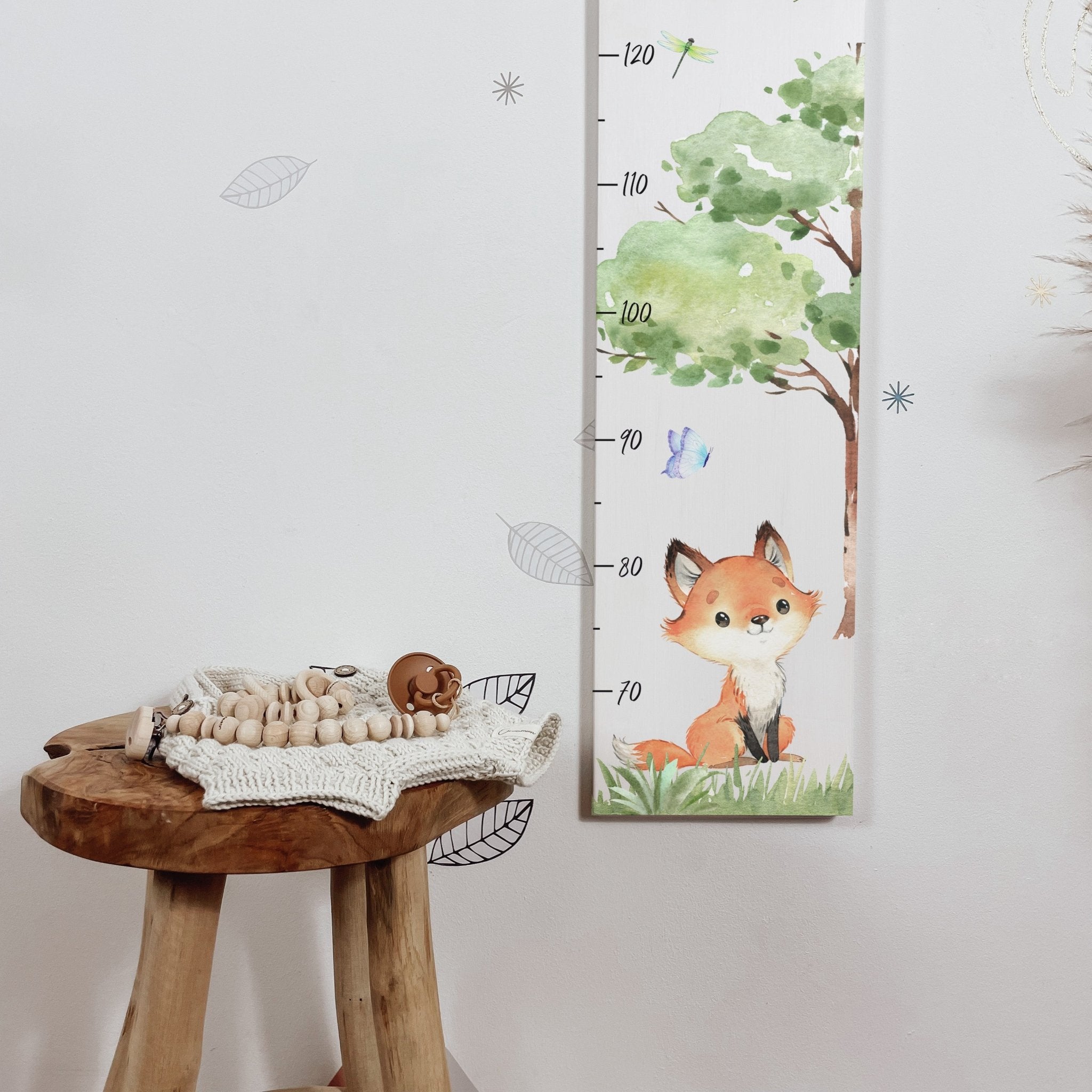 Kinder Messlatte | Holz | personalisierbar | zwei Varianten - WALDTIERE - lyllevenn-store