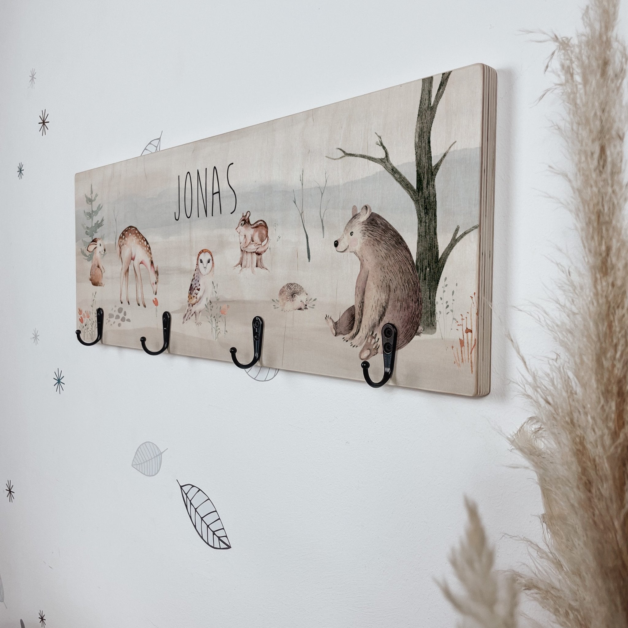 Kindergarderobe Holz personalisiert - Woodland - lyllevenn