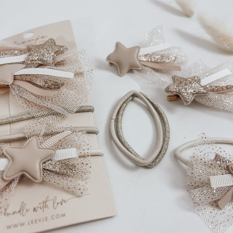 Kinderhaarspangen | Glitzer | Tüll - Sparkly Star Mix - lyllevenn-store