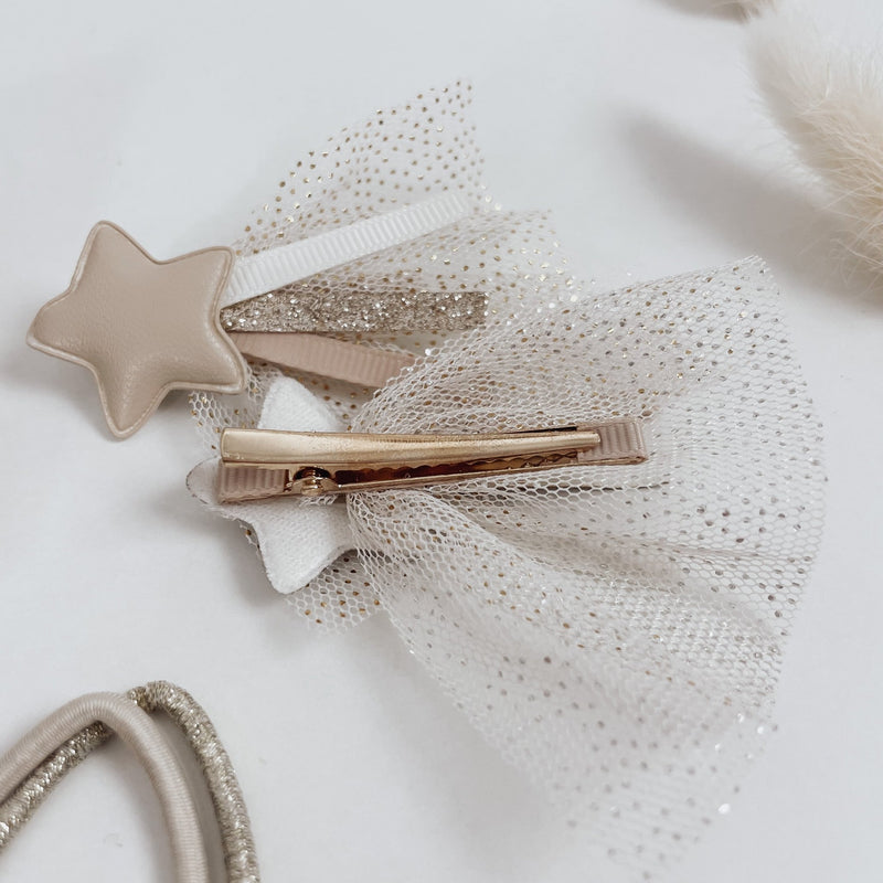 Kinderhaarspangen | Glitzer | Tüll - Sparkly Star Mix - lyllevenn-store