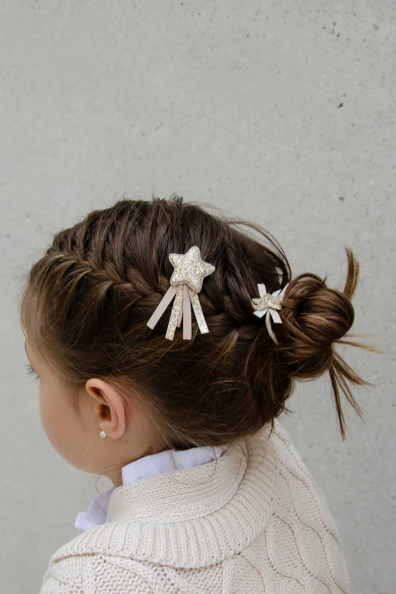Kinderhaarspangen | Set aus Haarclips und Haargummis | Glitzer | Shooting Star Mix - lyllevenn-store
