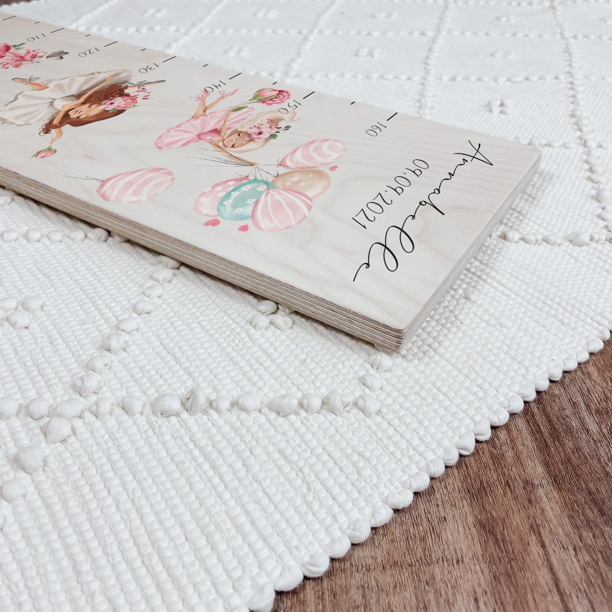 Kindermesslatte Holz personalisiert - Ballerina - lyllevenn