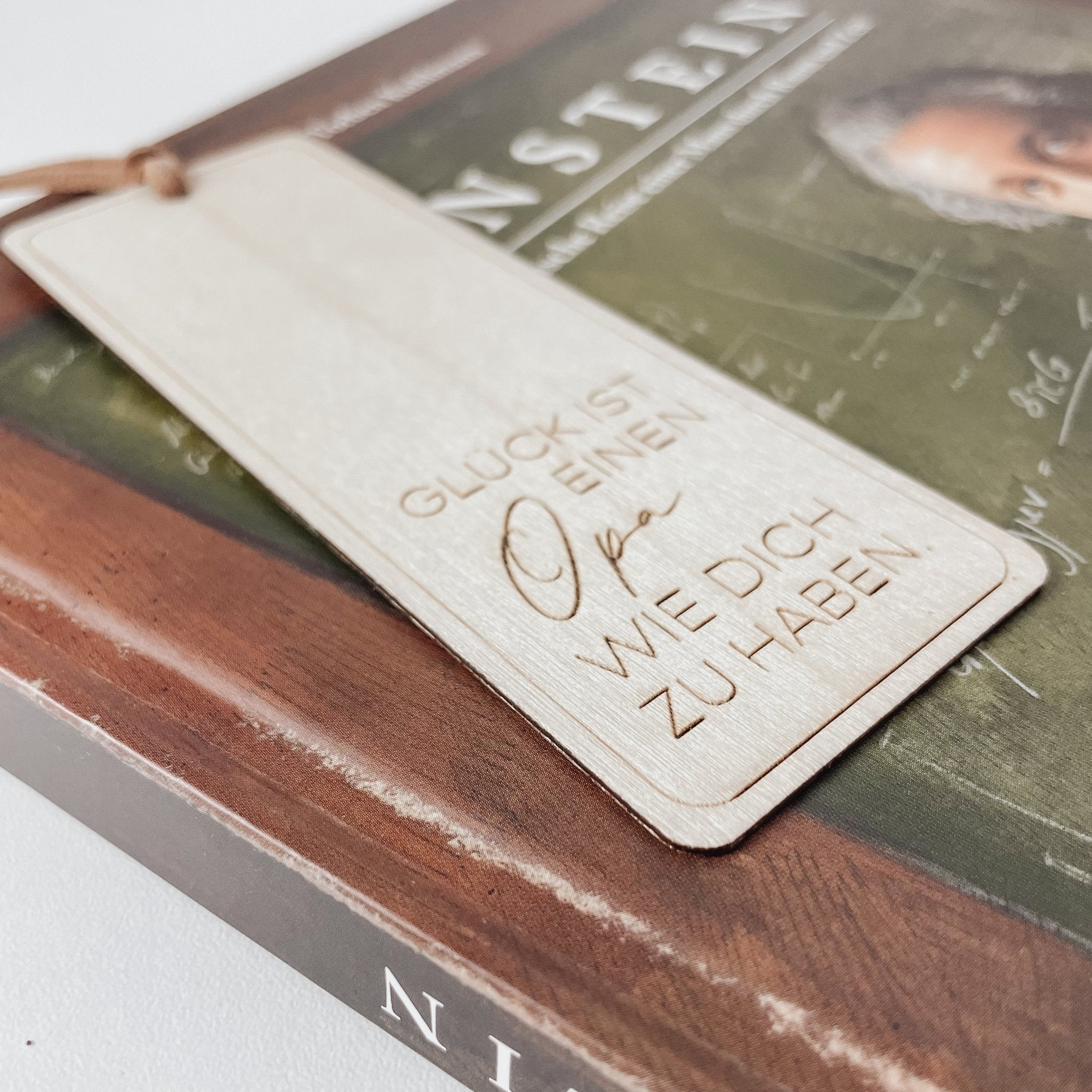 Lesezeichen aus Holz - Glück ist ... - lyllevenn