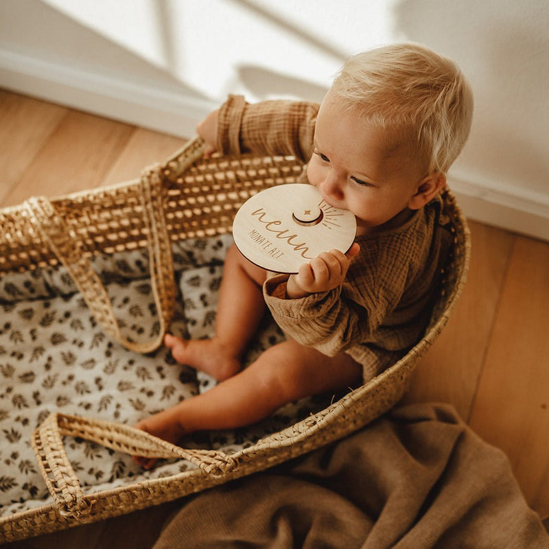 Meilensteine | Erstes Jahr | Holzschilder | Set 14 Stk. | DE | Baby – BOHOSTIL - lyllevenn-store