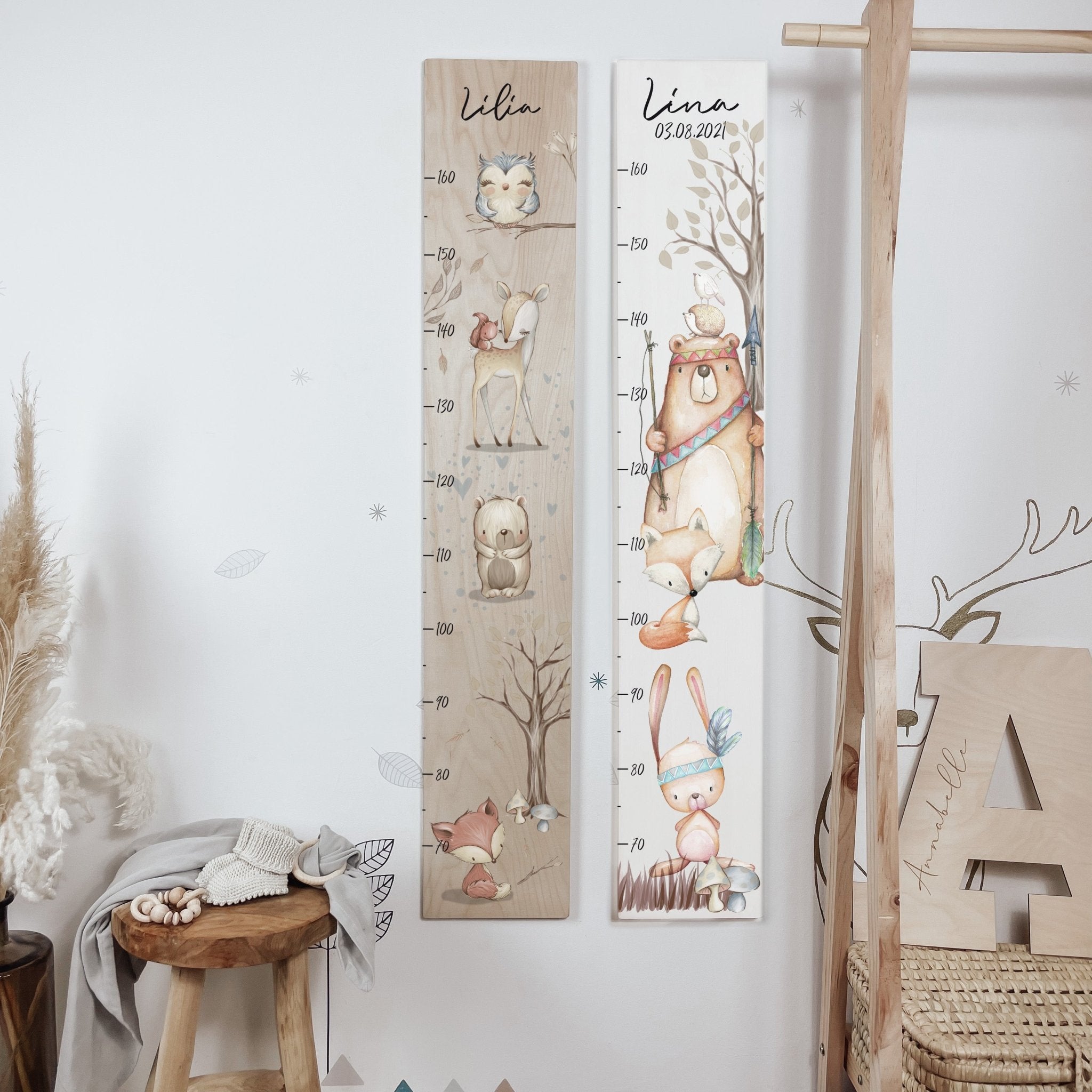 Messlatte | Holz | Kindermesslatte | zwei Varianten - BOHO WOODLAND - lyllevenn-store