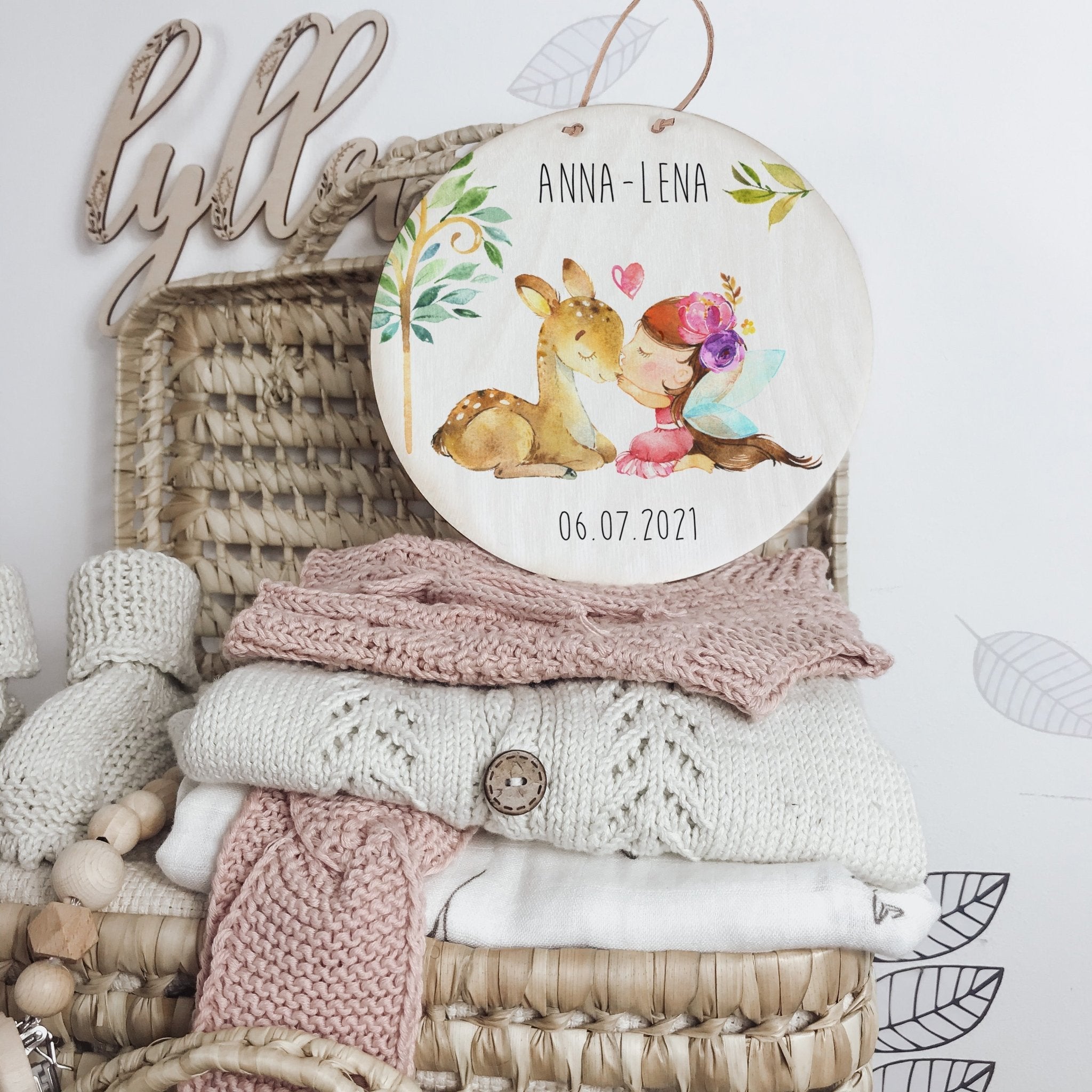 Namensschild | Kinderzimmer | Holzschild | personalisierbar -  FEEN / FAIRIES - lyllevenn