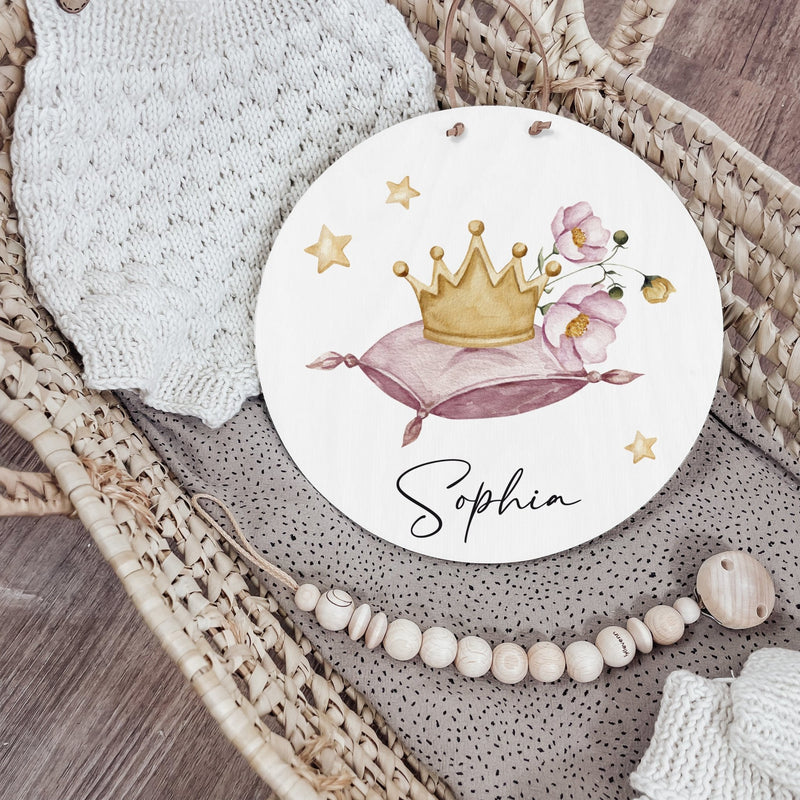 Namensschild | Kinderzimmer | Holzschild | personalisierbar - SCHLOSS / PRINZESSIN - lyllevenn-store
