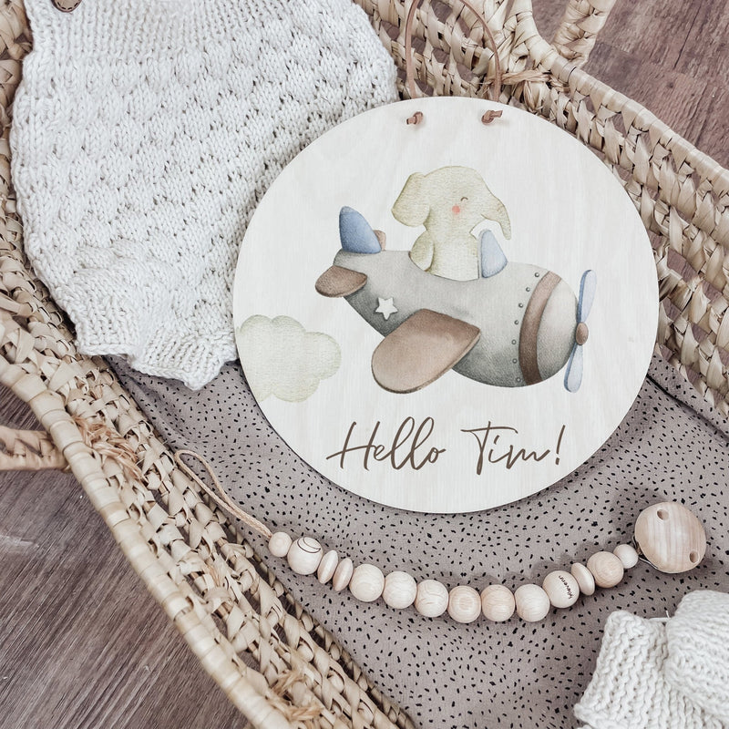 Namensschild | Kinderzimmer | Holzschild | personalisiert - LUFTFAHRZEUGE - lyllevenn-store