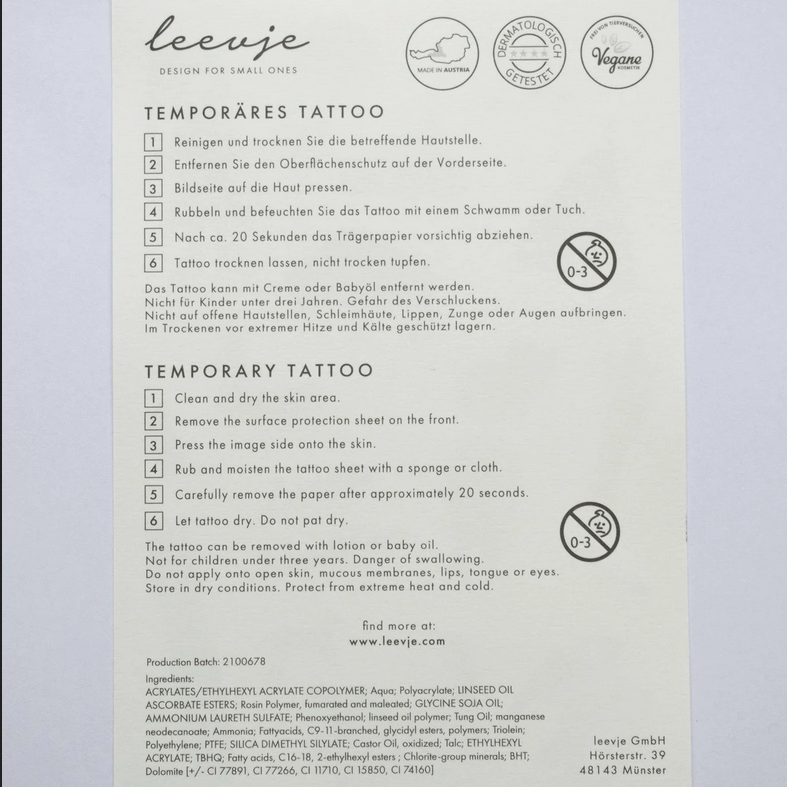 Organic Tattoos | Temporäre Kindertattoos – UNIVERSE - lyllevenn-store