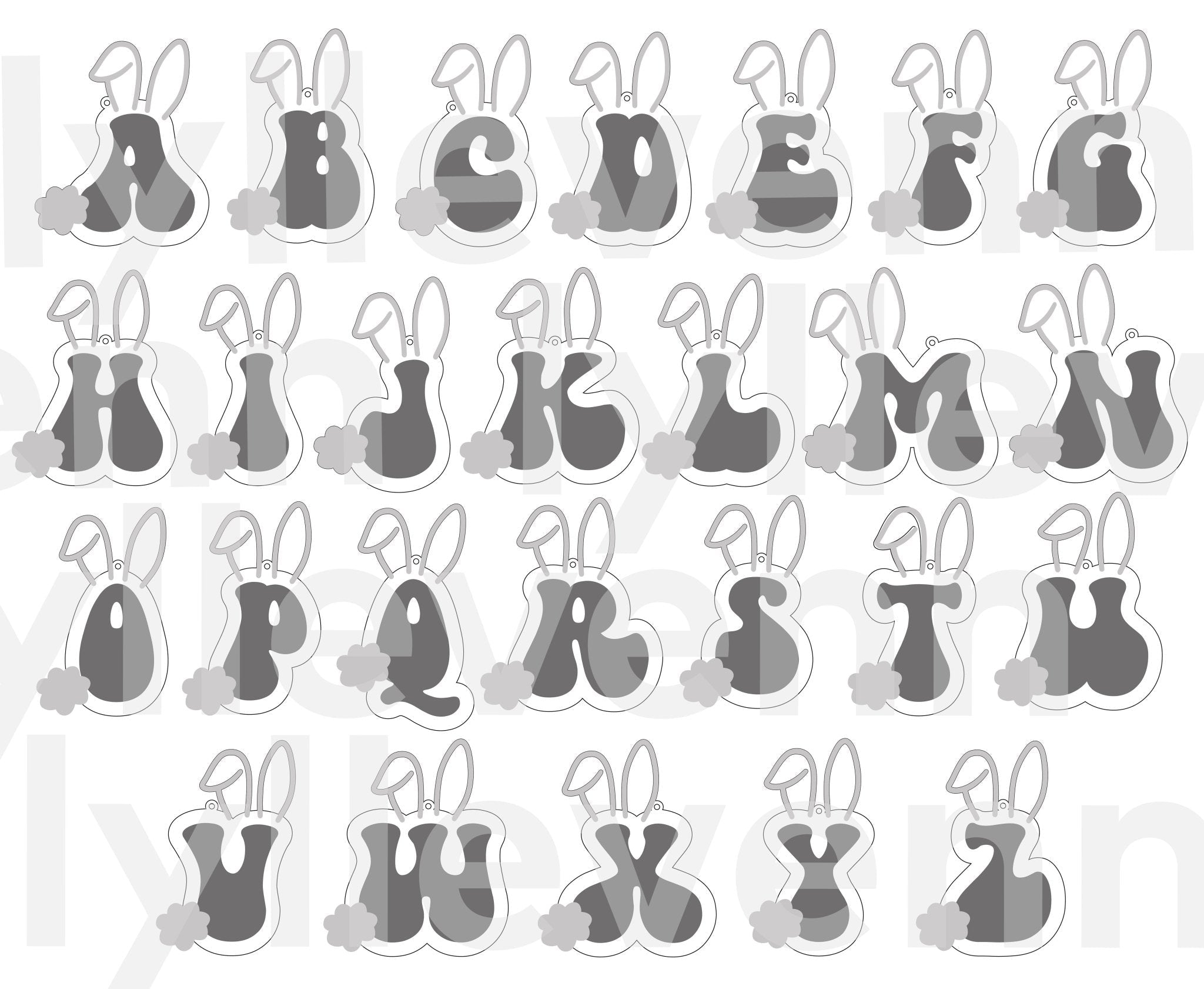 Personalisierter Osteranhänger - Hase mit Buchstabe - lyllevenn