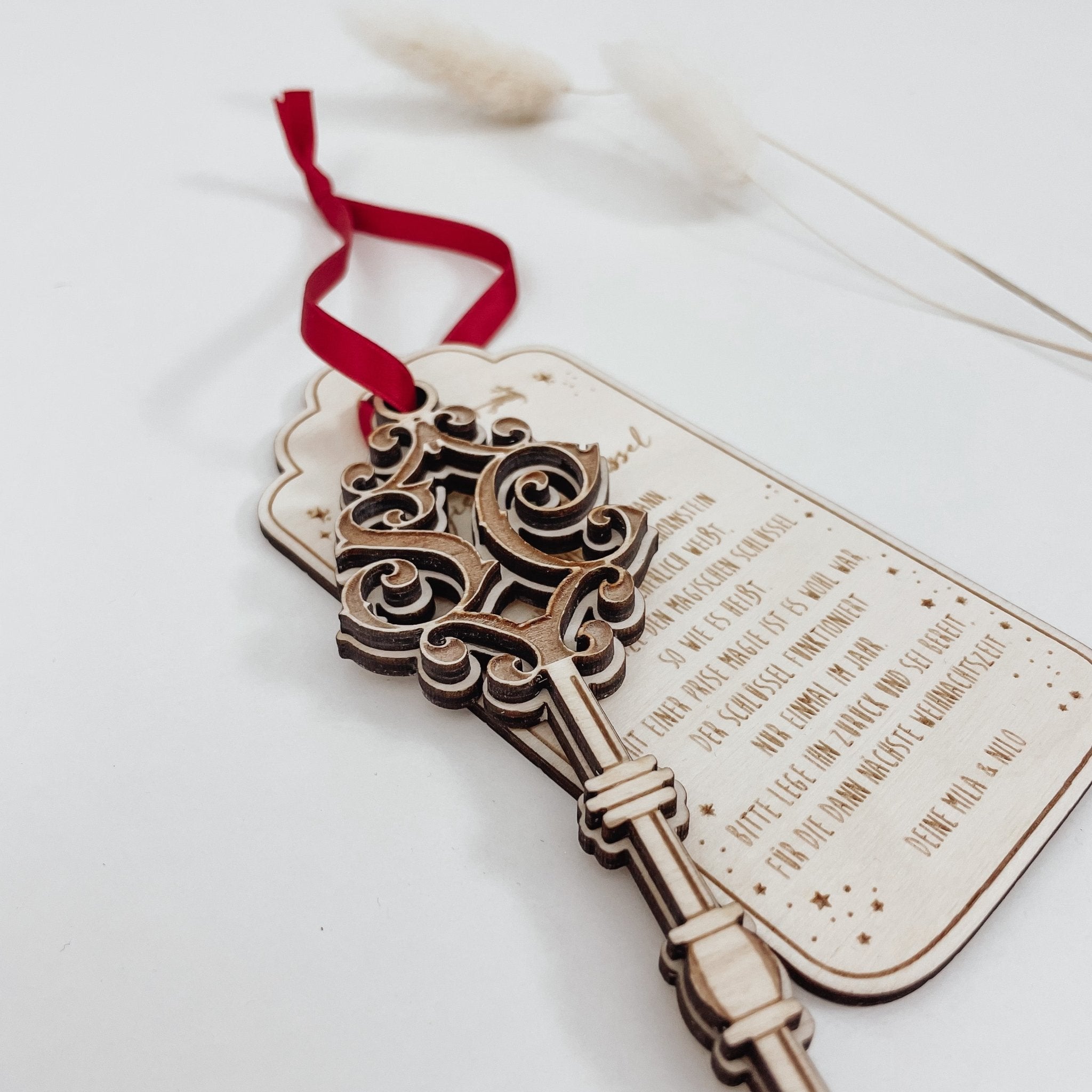 Schlüssel personalisiert Holz - Weihnachtsmann - lyllevenn