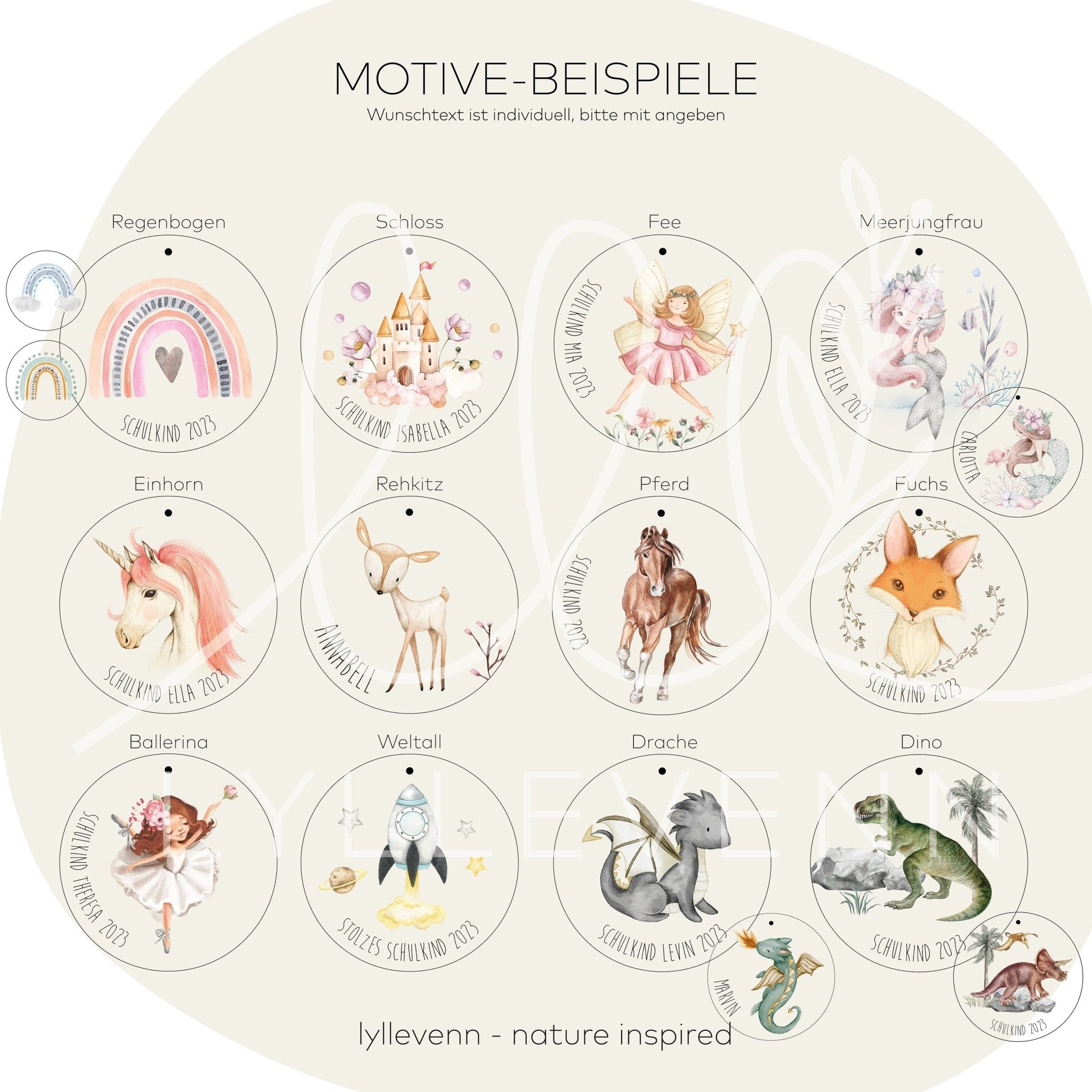 Schultüten Anhänger Motive Namensschild – Holzschild - lyllevenn