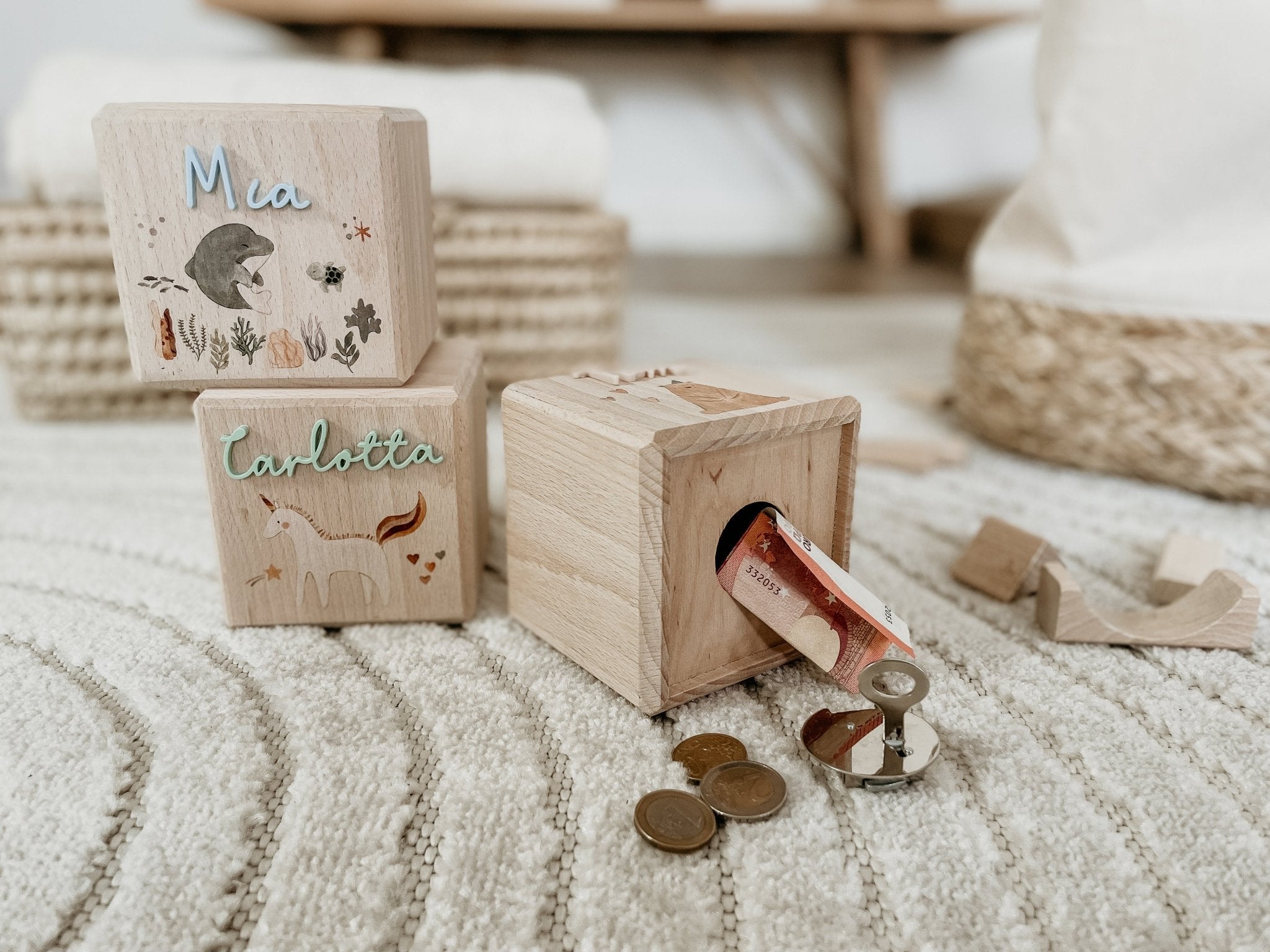 Spardose Holz Personalisiert - Safari - lyllevenn