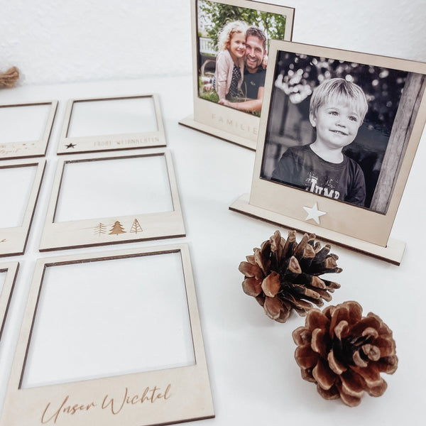 Weihnachtliche Polaroid Rahmen aus Holz | Fotorahmen - X-MAS - lyllevenn-store