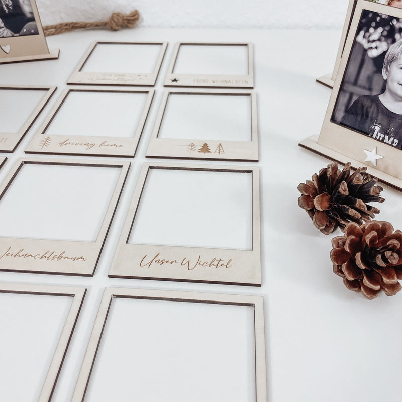 Weihnachtliche Polaroid Rahmen aus Holz | Fotorahmen - X-MAS - lyllevenn-store
