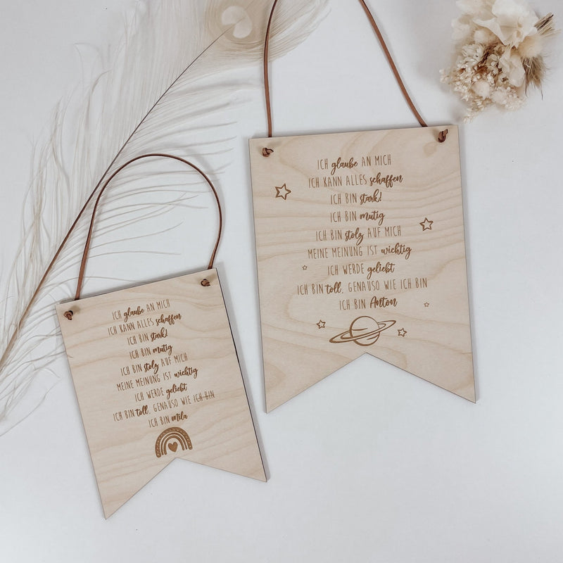 Wimpel | Mutmacher | positive Glaubenssätze | Holzschild – MOTIVE - lyllevenn-store